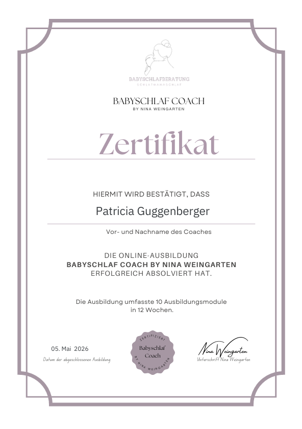 Zertifikat Babyschlaf Coach – Patricia Guggenberger